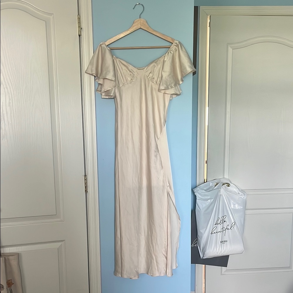 Elegant Cream Satin Dress